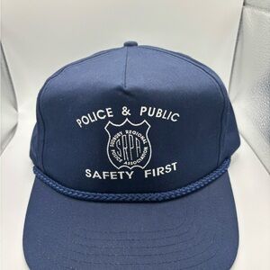 Vintage 80s - Police & Public Safety First Snapback Hat KP Caps Rope Trucker